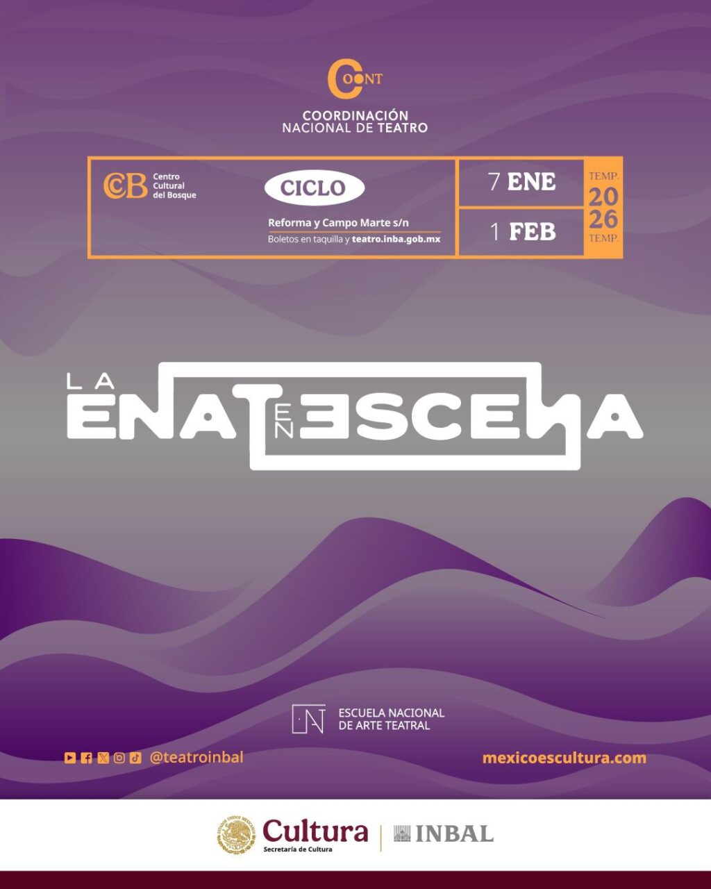 Escuela Nacional de Arte Teatral lleva al Centro Cultural del Bosque su temporada académica 2025